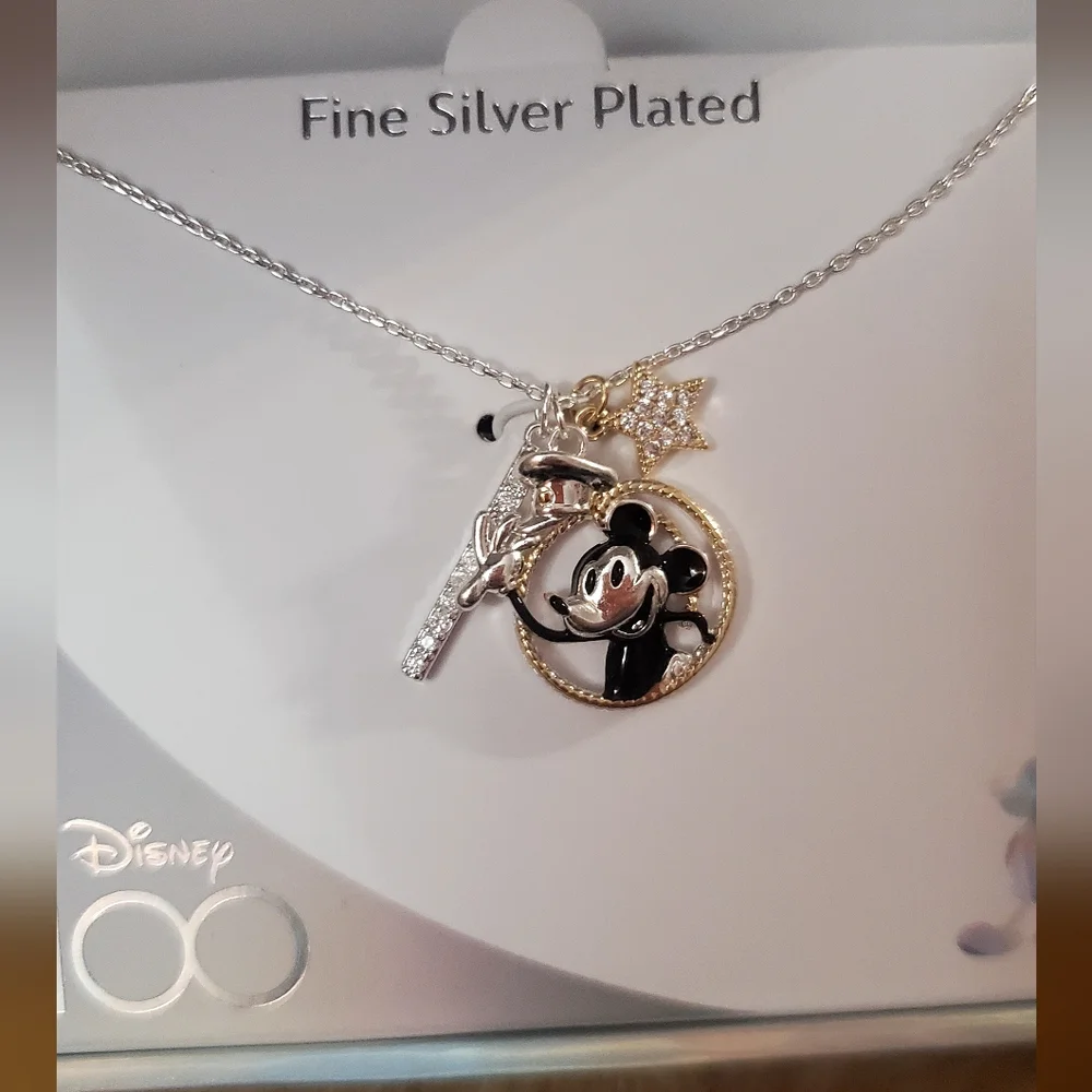 NWT Disney 100th Anniversary Steamboat Willie Mickey Mouse Necklace